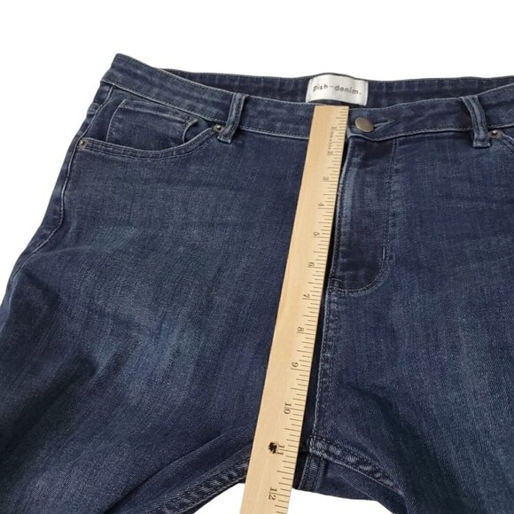 Dish Denim Jeans Womens 34 Blue Dark Wash High-Rise Stretch Pockets - Picture 11 of 12